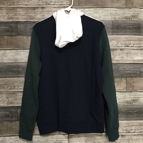 Nautica Color Block Hoodie Sweatshirt Men’s S Blue Green 1/2 Zip Fleece Pullover - Picture 4 of 11